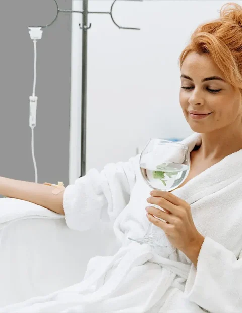 Recovery & Mitochondrial Care Zürich IV therapy setup in calm wellness setting